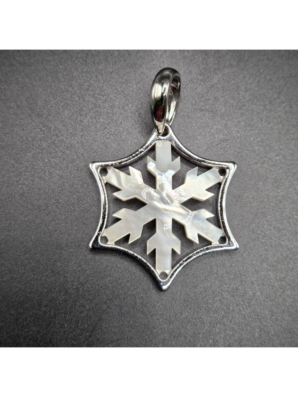 Honora Sterling Silver Mother of Pearl Snowflake Pendant Charm Holiday